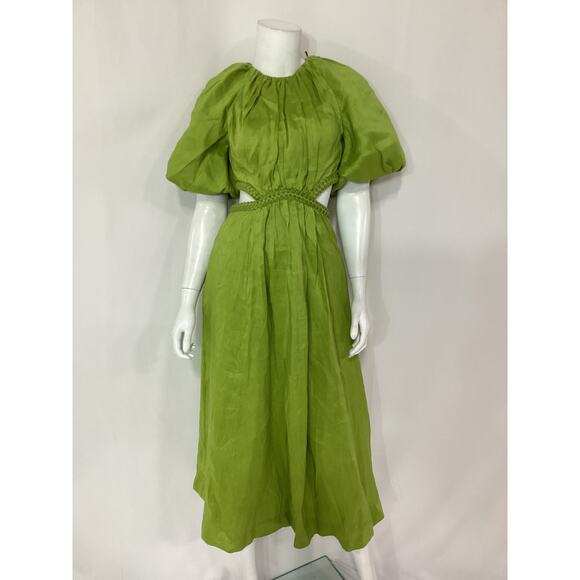 Aje Green Puff Sleeve Dress - Picture 2 of 4